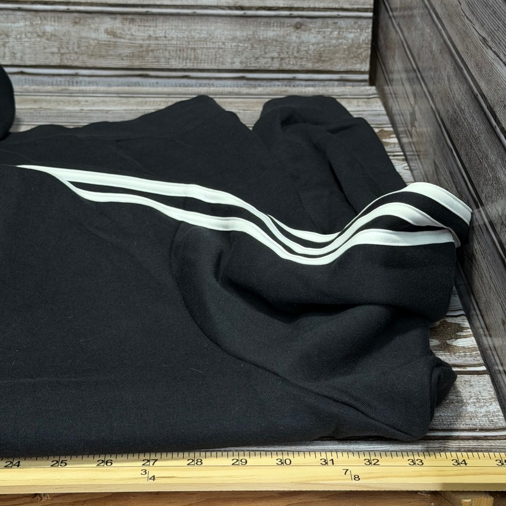 Adidas Hoodie Mens 4XL Black Big Logo 3-Stripes Fleece Pullover - Picture 5 of 7
